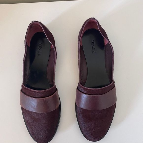 VINCE Mason (Maxon) Maroon Calf Hair Flats - Picture 16 of 16